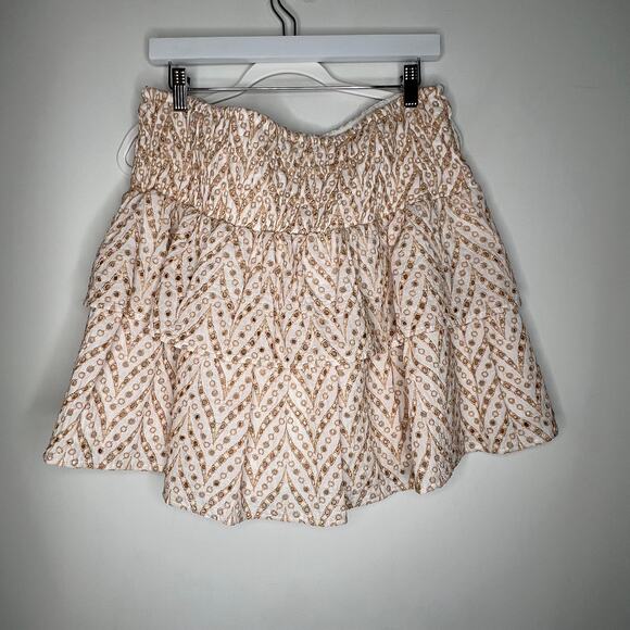 Lilly Pulitzer Yara Golden Eyelet Matching Skirt Set Size XL/16 - Picture 8 of 11